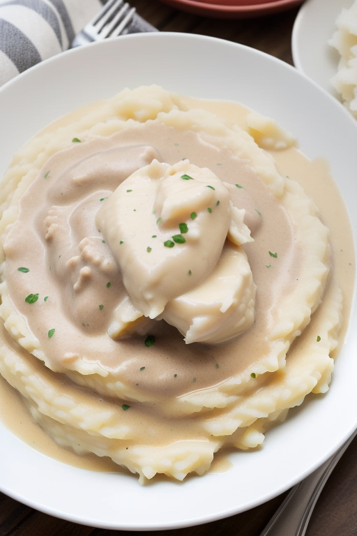 chicken gravy over mashed potatoes