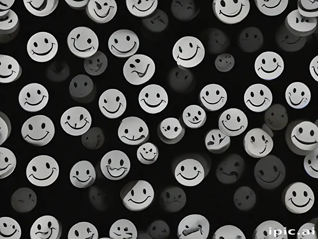 white smiley face black background