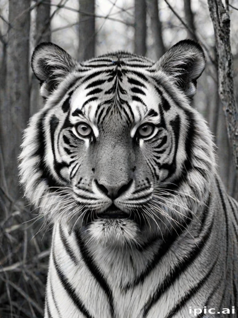 tiger clipart black and white