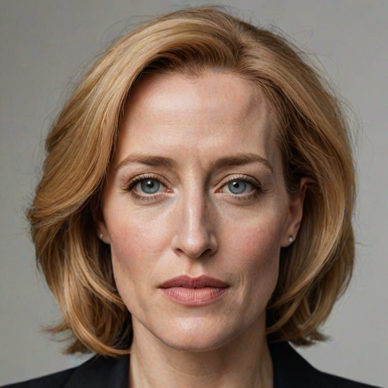a highly detailed photo depicting Gillian Anderson