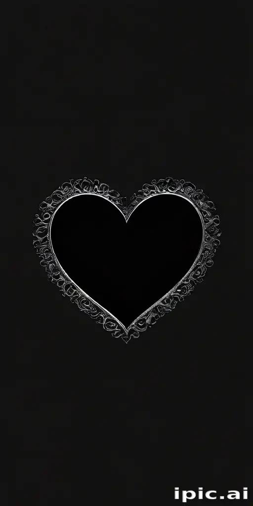 aesthetic black heart wallpaper