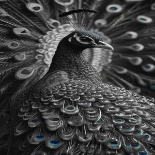 peacock black and white