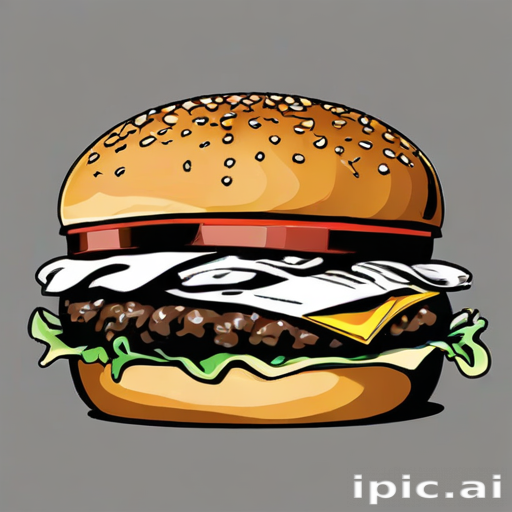 burger clipart black and white
