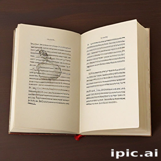 An Open Book Displaying Intriguing Text and Illustrative Sketches Inside