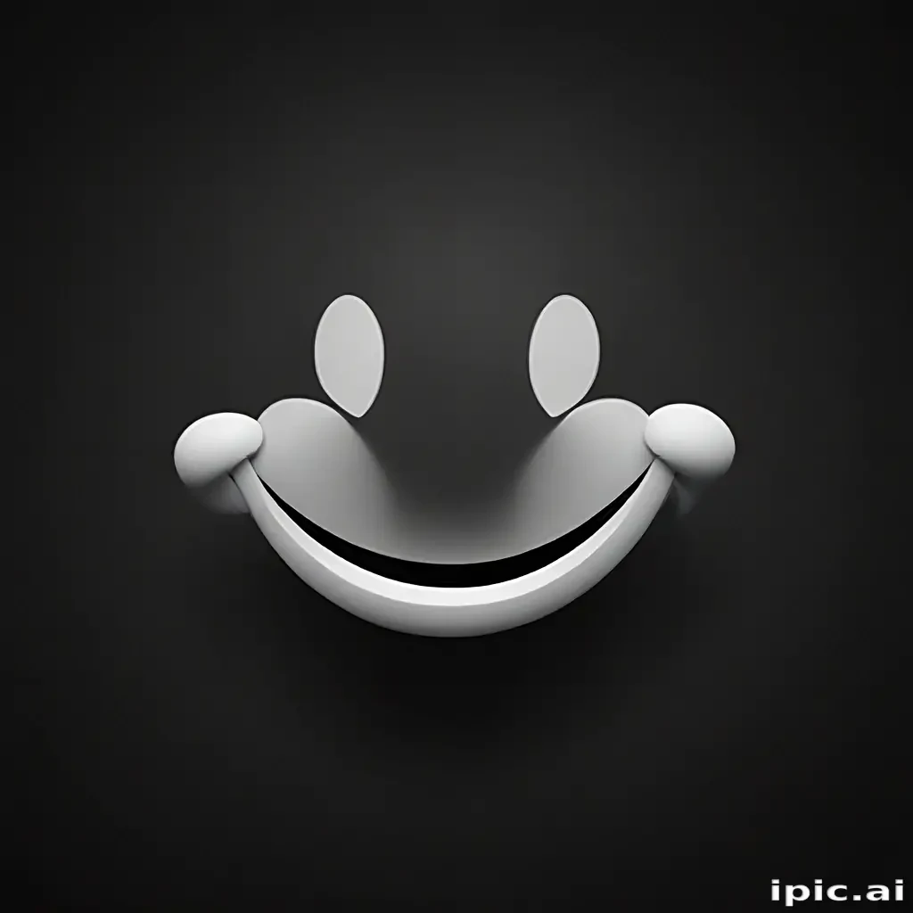 white smiley face black background