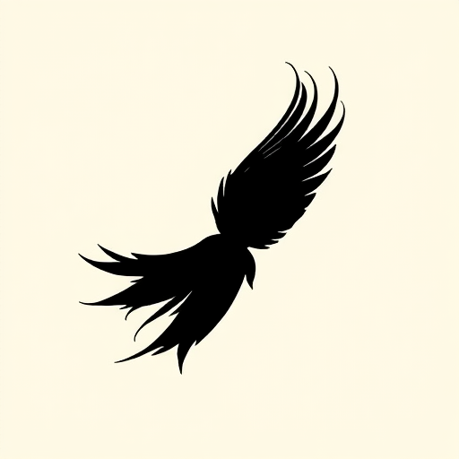 Generate a high-resolution image of an abstract black silhouette design against a light background, using a Canon EOS R5 camera with a 50mm lens, aperture f/1.8, shutter speed 1/100s, ISO 100, taken from a frontal view in soft natural lighting.