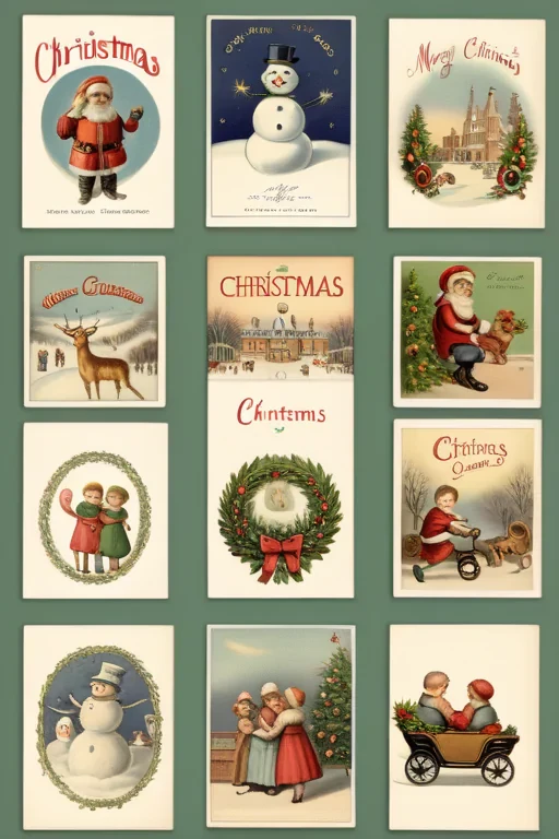 vintage christmas illustrations