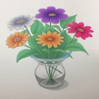 color drawing flowers