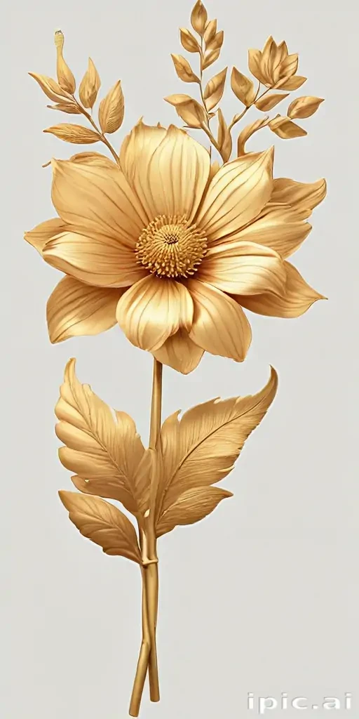 gold flowers png