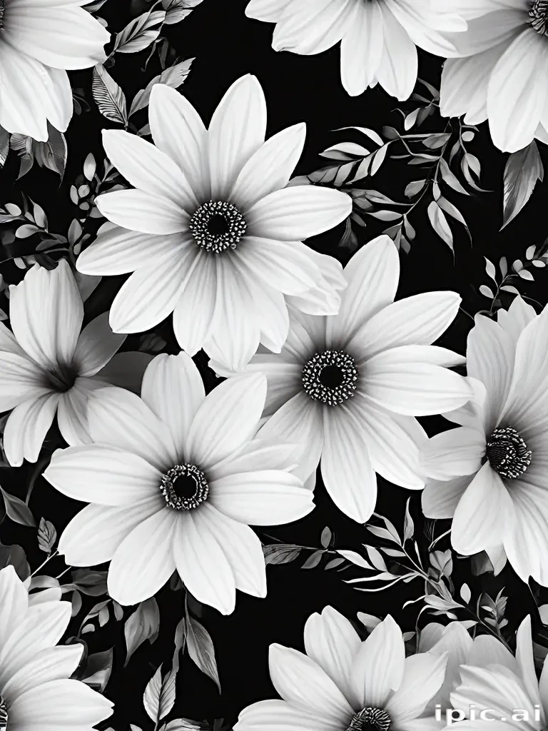 black and white flower background
