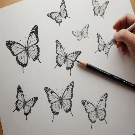 drawing butterflies