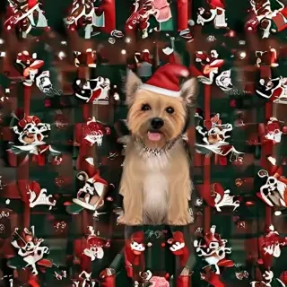 dog christmas background