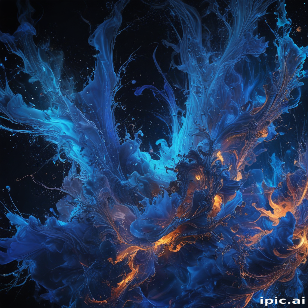 Vibrant Swirls of Blue and Orange Create a Stunning Abstract Masterpiece