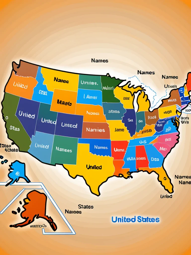 united states map with state names