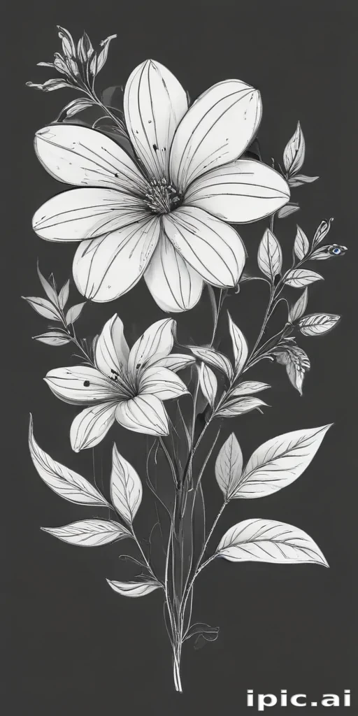 floral line art