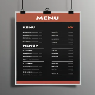 menu mockup
