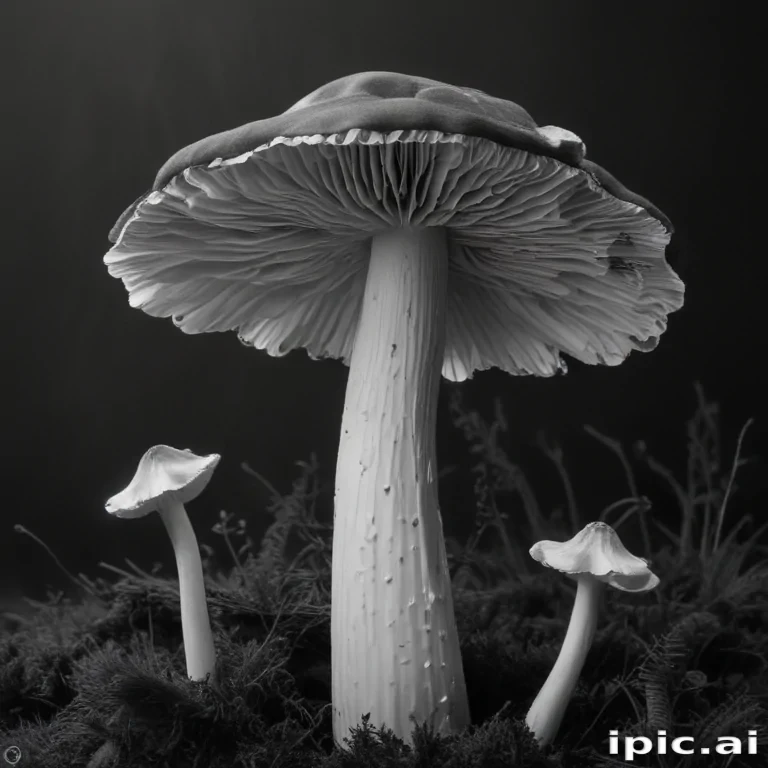 mushroom black and white