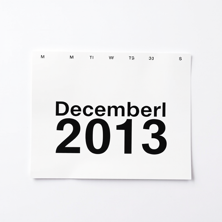 Create a high-resolution image of a calendar page showing December 21, 2013, with a clean, white background, using a DSLR camera with a 50mm lens, f/2.8 aperture, 1/200 sec shutter speed, and ensure the image is shot from a top-down perspective for clarity and detail.