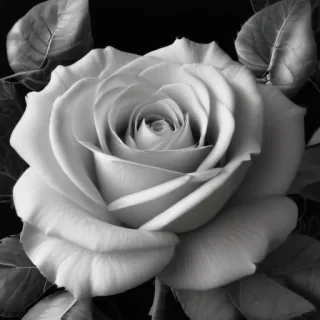 black and white rose clip art