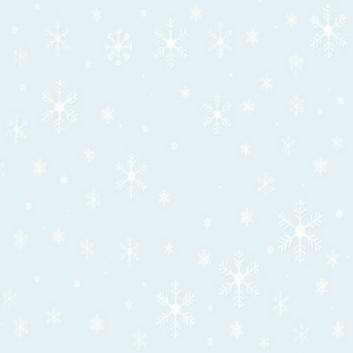Create a background with a soft light blue color featuring various white snowflakes of different sizes and intricate designs scattered across the image, giving a wintery and serene feel.
