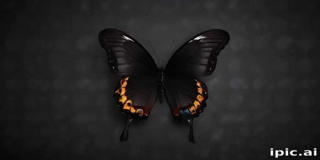 black wallpaper butterfly