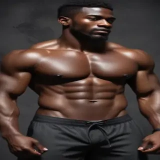 black shirtless man