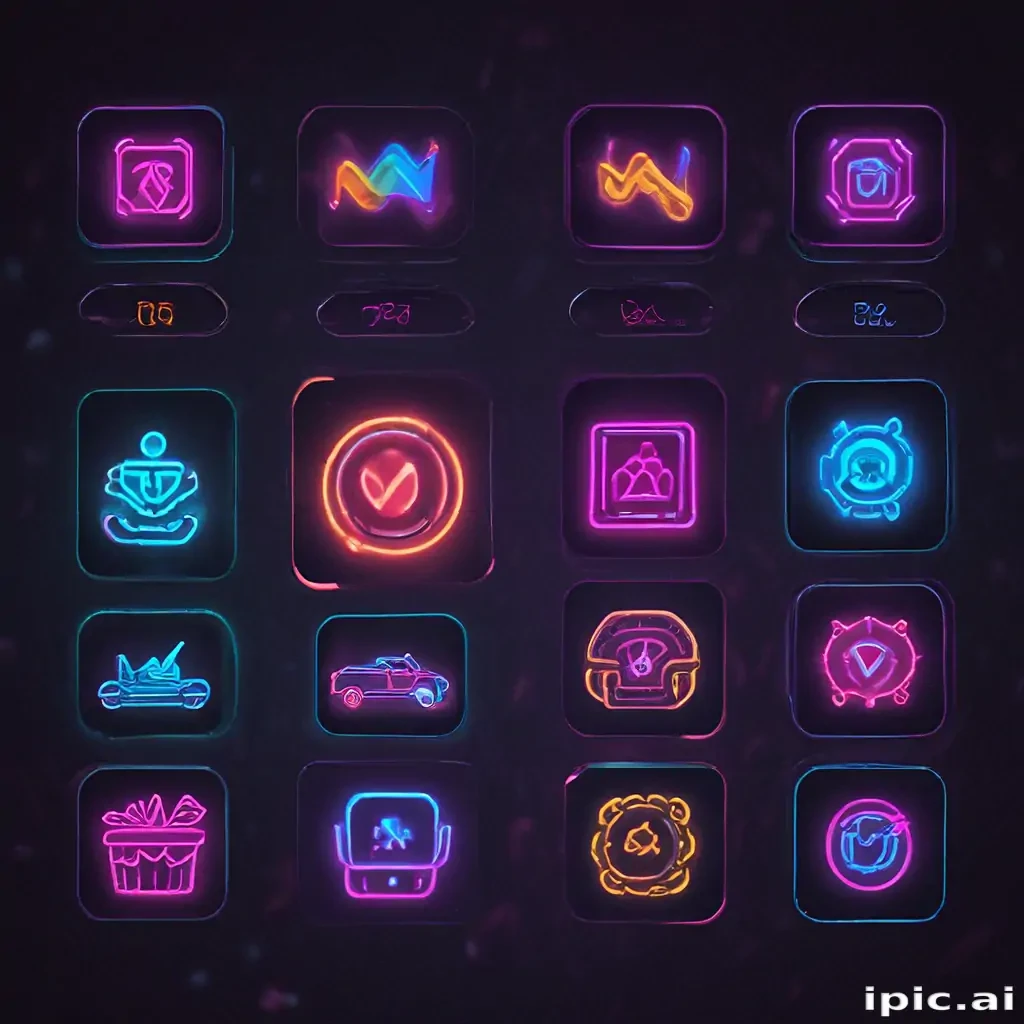 neon app icons