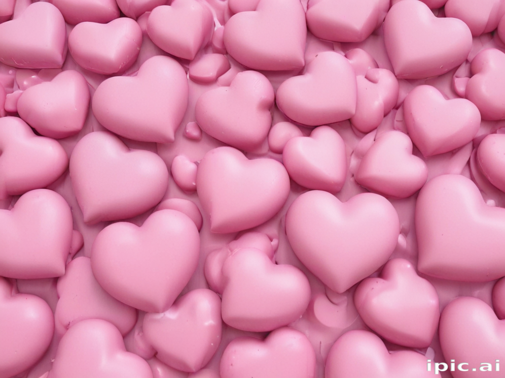 A Vibrant Collection of Pink Hearts on a Soft Pink Background