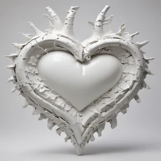 white broken heart