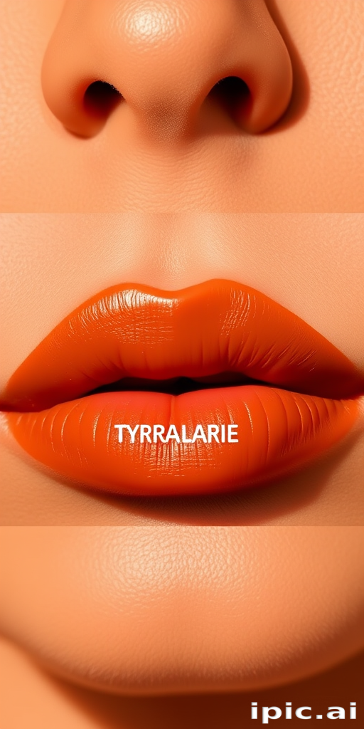 Satin-finish terracotta lips exude warmth and earthiness in the "Desert Sunrise" style, showcasing a rich, orange-brown hue that evokes the colors of sun-baked clay, complemented by a smooth and hydrated appearance that balances boldness with wearability for a versatile and flattering lip look