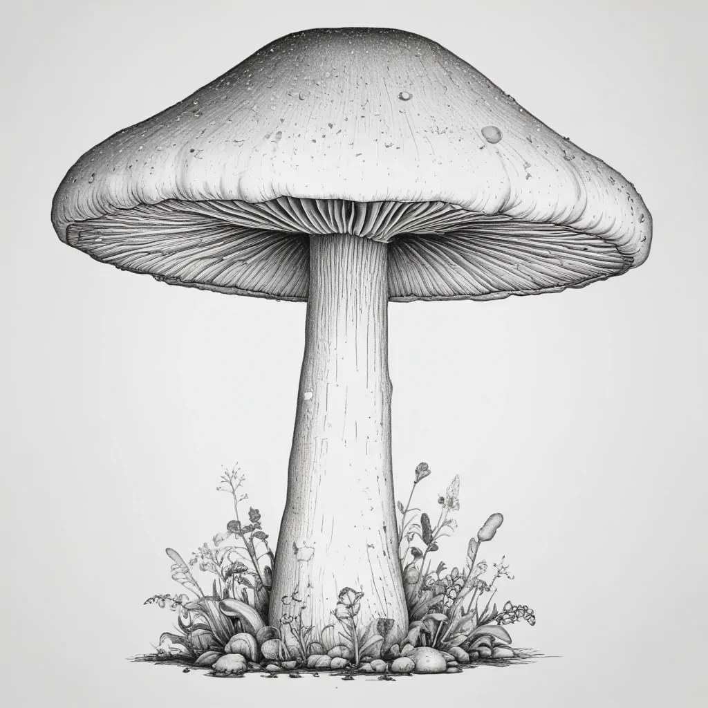 mushroom clip art black and white