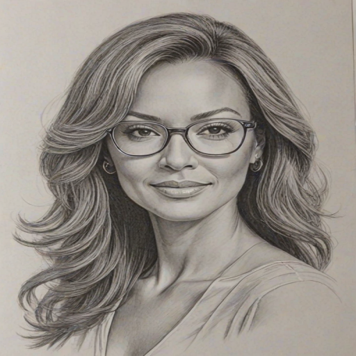 Beauteous Eva LaRue, pencil sketch, portrait of Radiant woman 1971s in glasses, hair style beatnik, outline, clear lines, fine lines, 8k