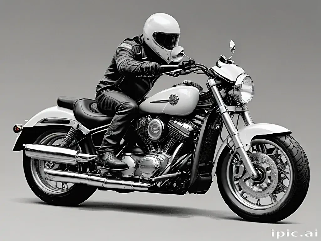 motorcycle clipart black and white