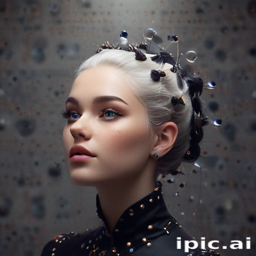 Elegant Portrait of a Woman with Intricate Hair Accessories and ...