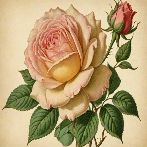 vintage rose illustration