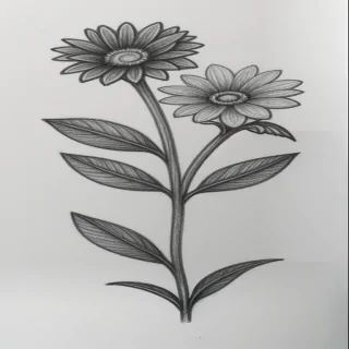 pencil draw flower
