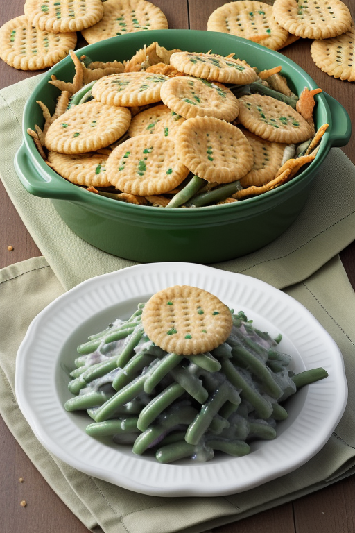green bean casserole with ritz crackers