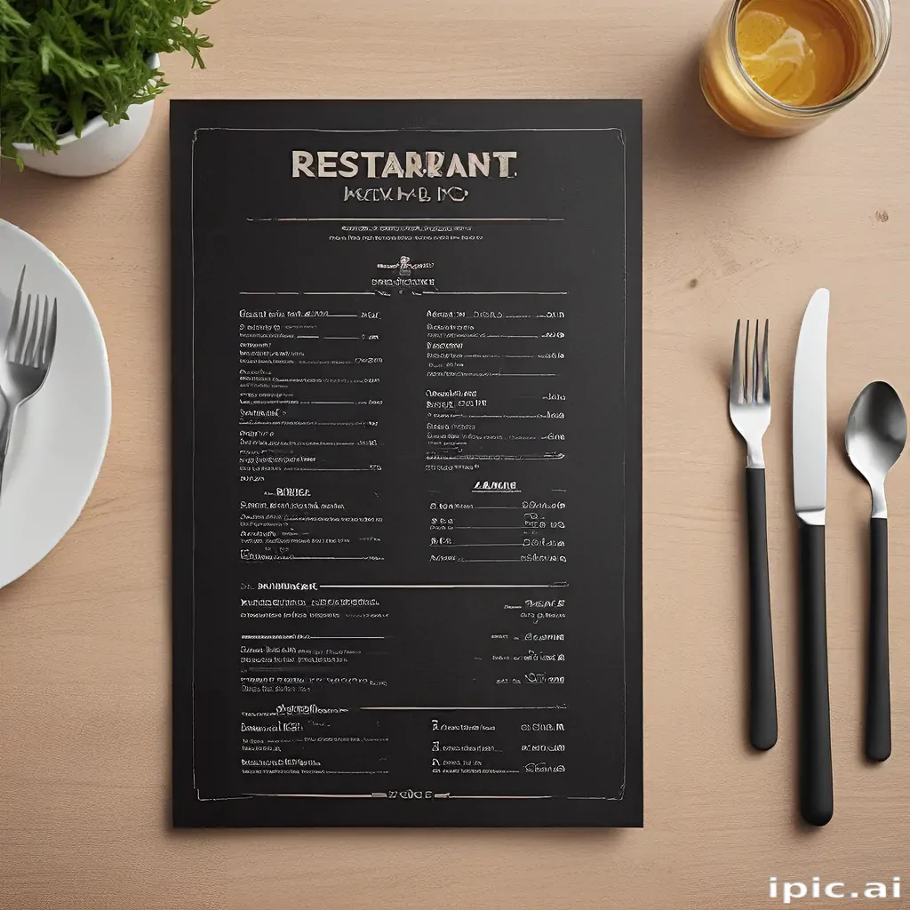 restaurant menu mockup