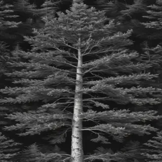 black and white pine tree clip art
