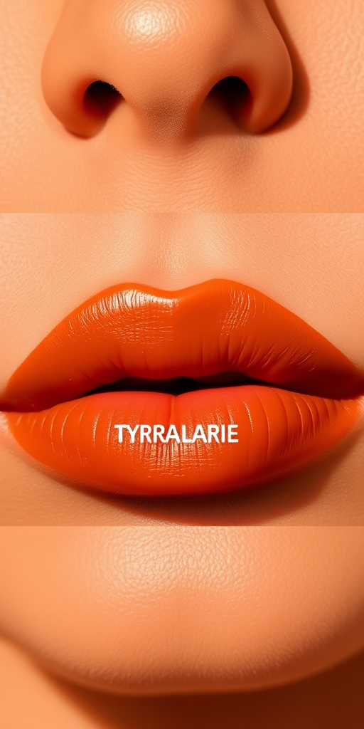 Satin-finish terracotta lips exude warmth and earthiness in the "Desert Sunrise" style, showcasing a rich, orange-brown hue that evokes the colors of sun-baked clay, complemented by a smooth and hydrated appearance that balances boldness with wearability for a versatile and flattering lip look