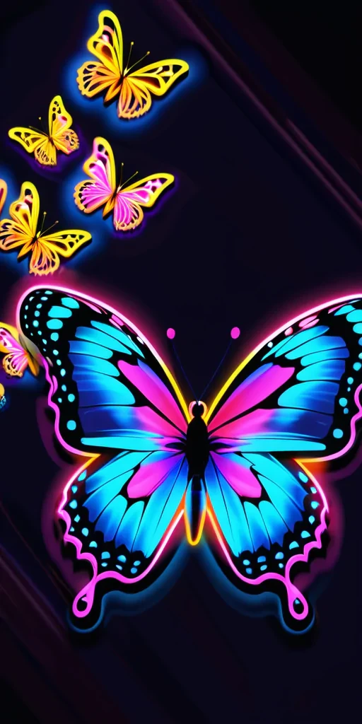 neon butterfly wallpaper