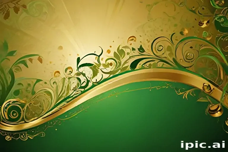 gold and green background