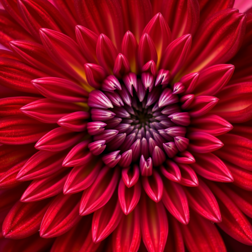 Close-up shot of a red chrysanthemum flower with intricate petal details, macro lens, f/2.8 aperture, 100mm focal length, ISO 100, natural lighting, DSLR camera.