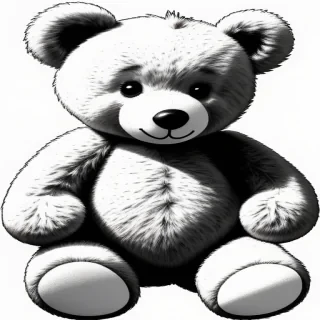 teddy bear clipart black and white