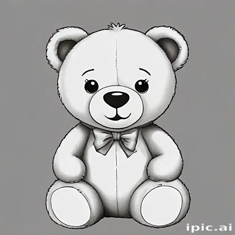 teddy bear clipart black and white