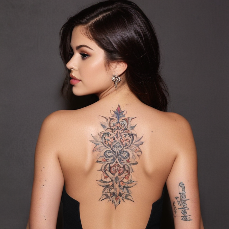 selena gomez tattoo back
