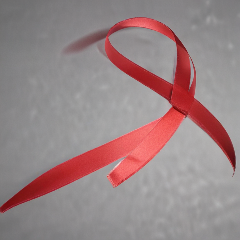 Symbolic Red Ribbon Representing Awareness and Support for HIV/AIDS ...