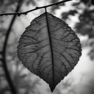 leaves black and white