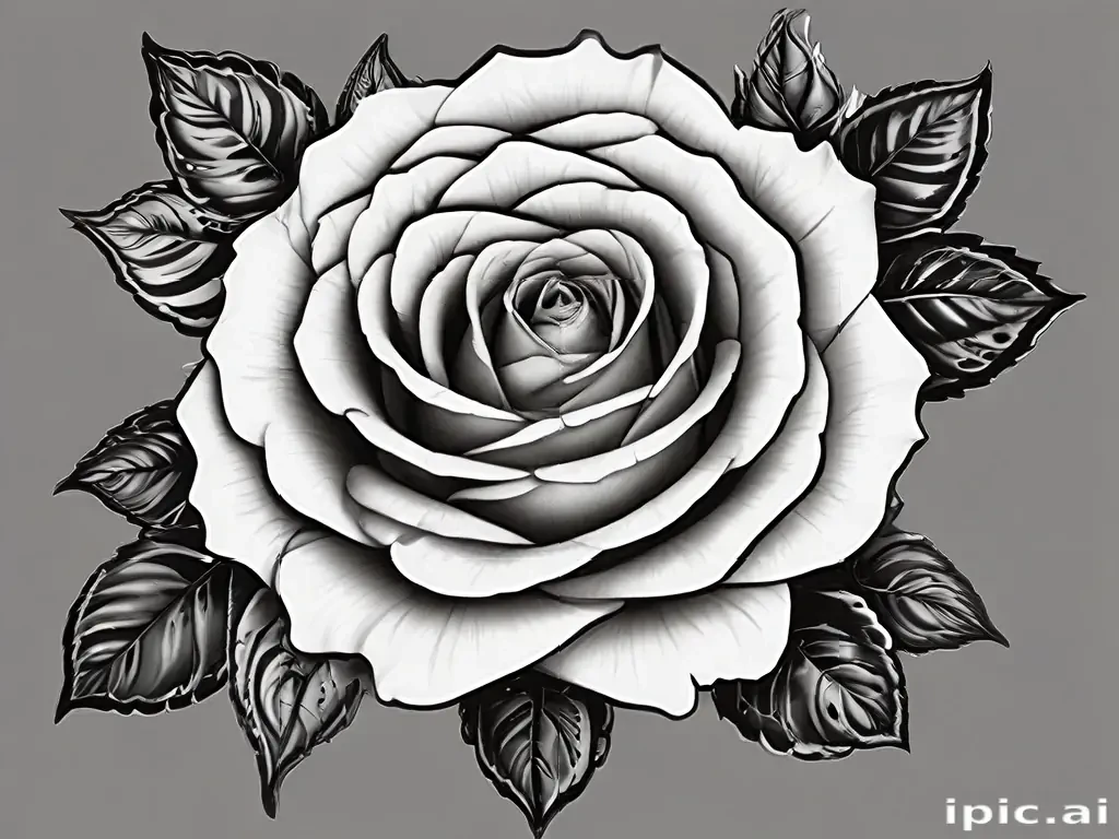 roses clipart black and white
