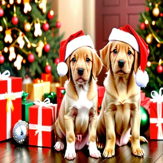 christmas dogs wallpaper